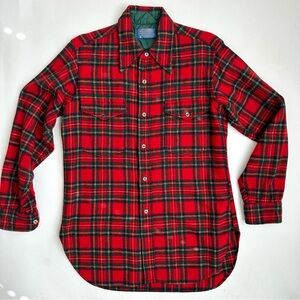 Vintage Pendleton Field Wool Shirt Red Plaid M